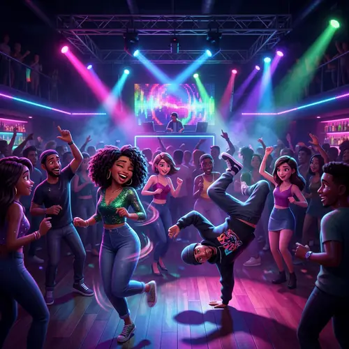 Vibrant Night Club Dancing Animation