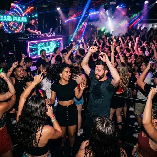 Vibrant Night Club: Dance Under Colorful Lights