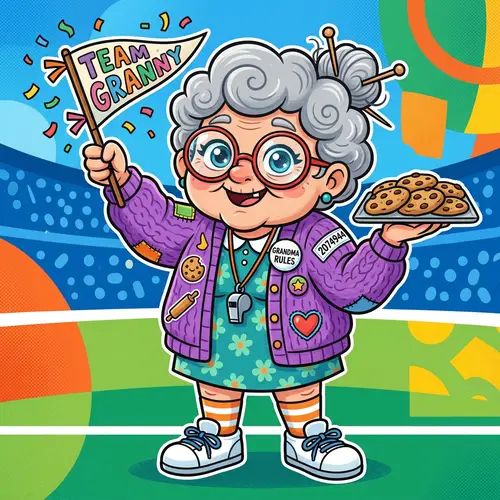 Funny Grandma Mascot for Events