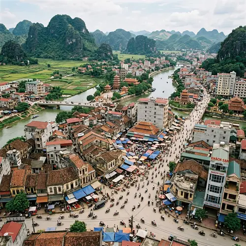 Lang Son City in the 2000s - Vibrant Mix of Modern and Traditional Vietnamese Architecture