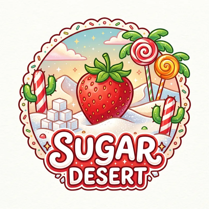 Creative Strawberry Logo Design for Sugar Desert Creative Strawberry Logo Design for Sugar Desert