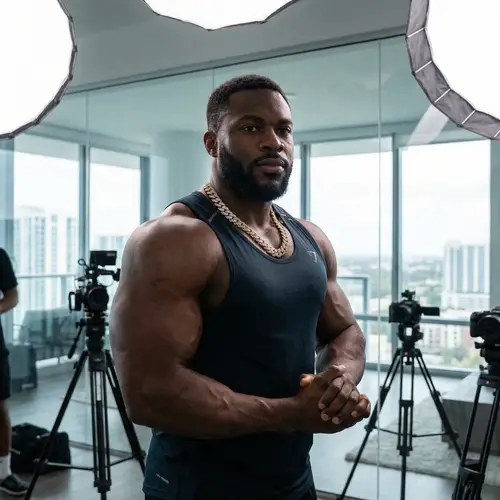 Stunning Bodybuilder Modeling in Luxurious Penthouse