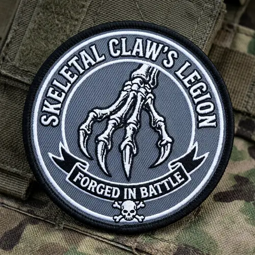 Skeletal Claw Military Insignia - Gray Design