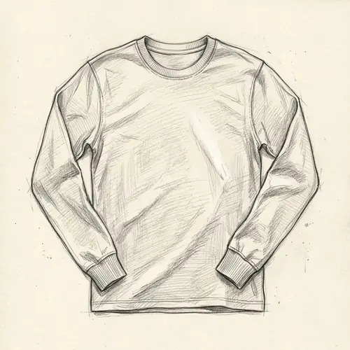 Pencil Drawing of a Long-Sleeved Shirt