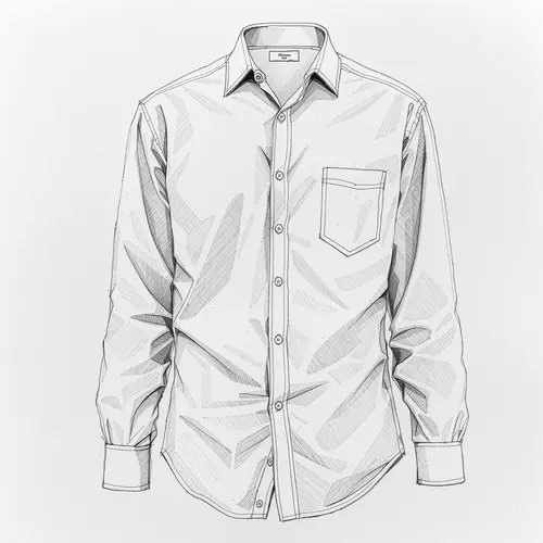 Pencil Drawing of a Long-Sleeved Shirt