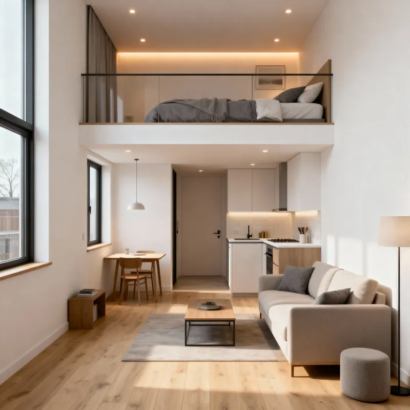 400 Sq Ft Loft House 3D Design Ideas