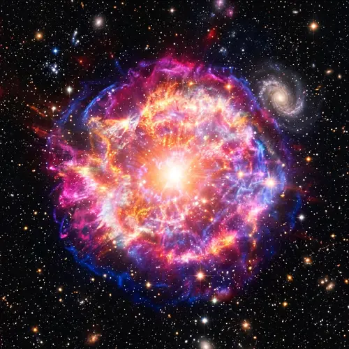 Spectacular Supernova Explosion: Radiant Colors in Cosmic Display