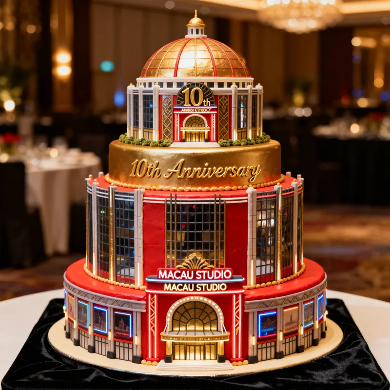 Macau Studio City 3-Layer Cake for 10th Anniversary
