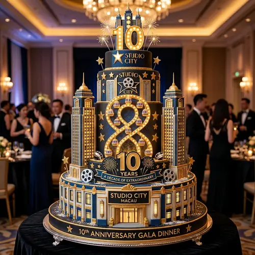 Macau Studio City 3-Layer Cake for 10th Anniversary