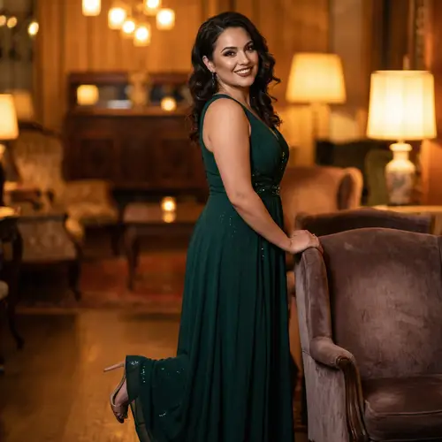 Elegant Evening Dress Fashion Model | Confident Pose