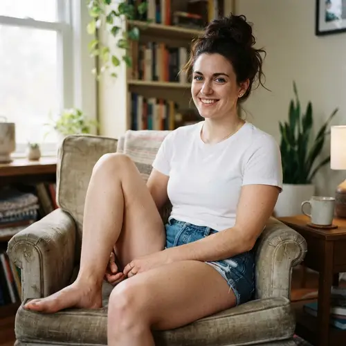 30-Year-Old Woman with Athletic Build and Messy Bun