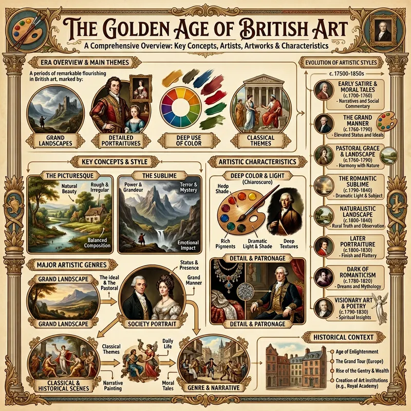 Golden Age of British Art Infographic: Elements & Overview