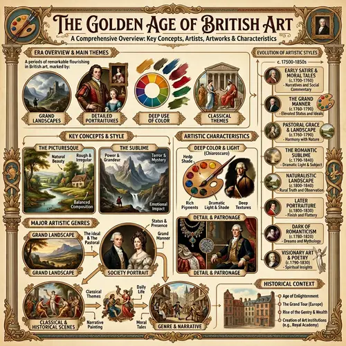 Golden Age of British Art Infographic: Key Concepts & Artworks