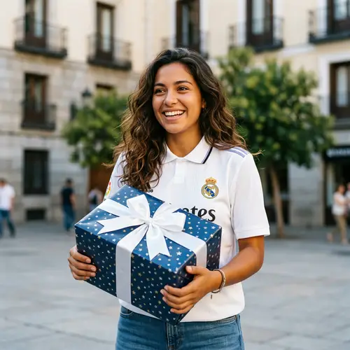 Ultra Realistic Brunette Girl in Real Madrid Jersey