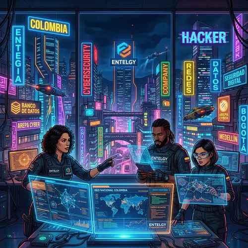 Cyberpunk Wallpaper for Entelgy Cybersecurity Consultants in Colombia