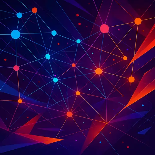 Digital Networking Art: Glowing Connections & Nodes