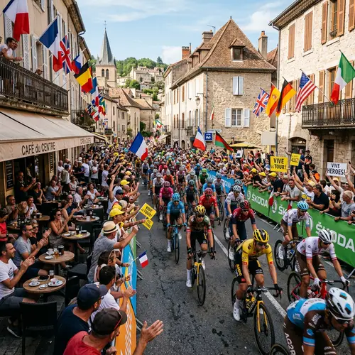 Vibrant Tour de France Stage in a Charming City