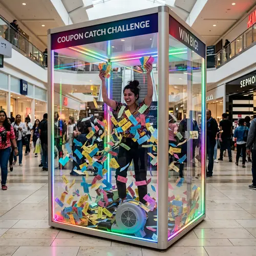 Rainbow LED Strip Lights Coupon Booth in Shopping Mall