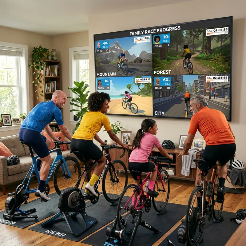 Family Home Trainer Bike Race: Virtual Fun for All Ages