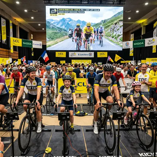 Tour de France Stage City Family Cycling Animation