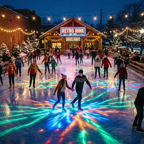 Retro Ice Skating Rink with Multicolored LEDs | Visual Spectacle