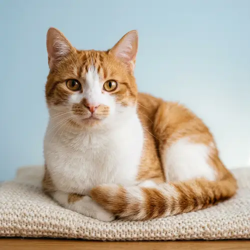Adorable Orange and White Domestic Cat Portrait