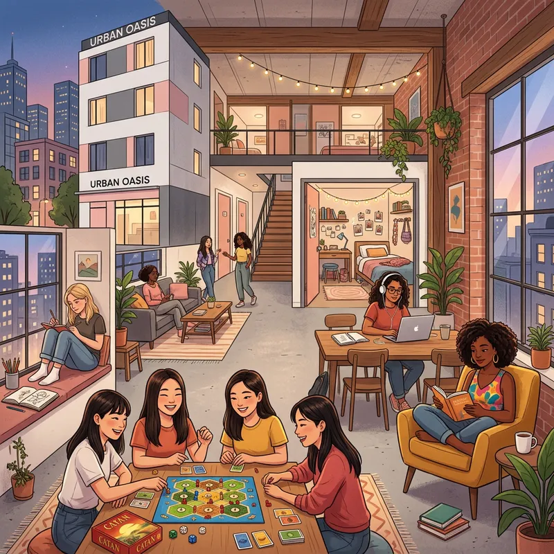 Modern Girls Hostel with Chic Business Design