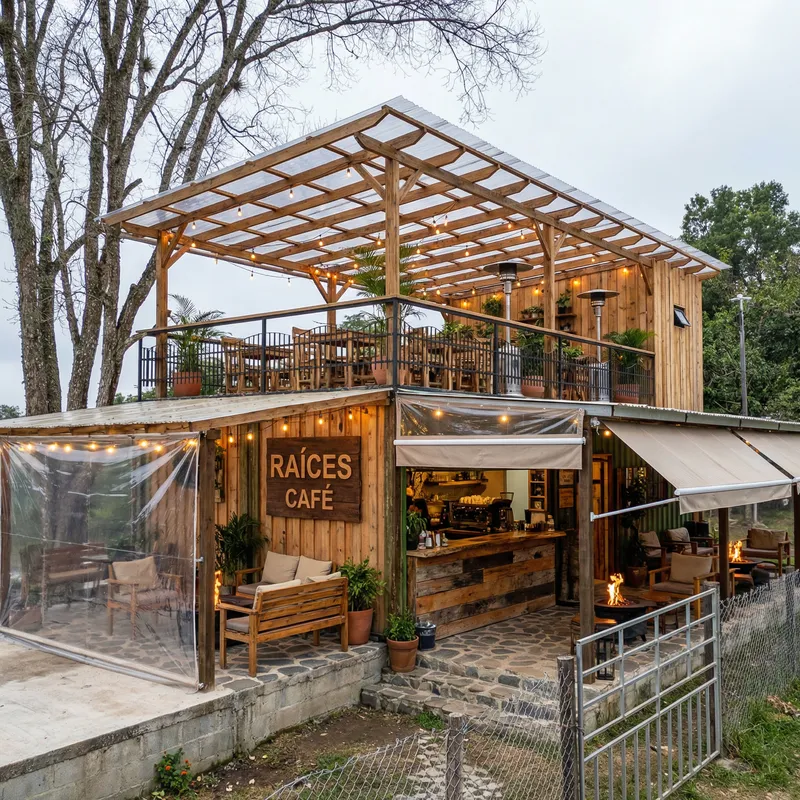 Raíces Café: Outdoor Coffee Shop Design Ideas