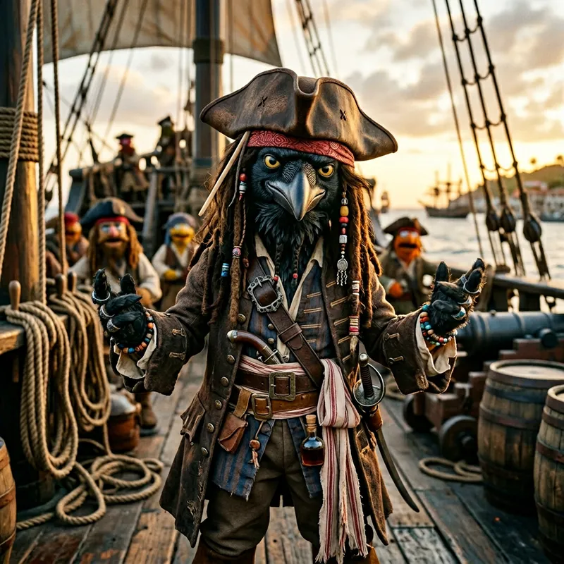 The Raven Armed as Jack Sparrow Muppet Art The Raven Armed as Jack Sparrow Muppet Art
