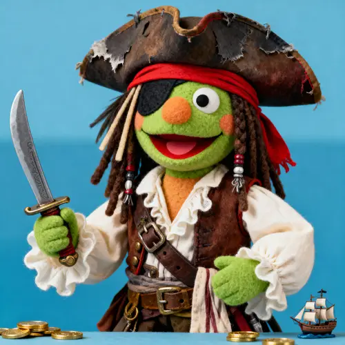 The Raven Armed as Jack Sparrow Muppet Art