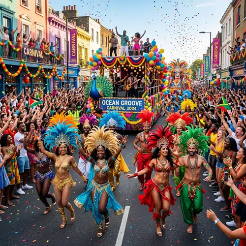 Vibrant Carnival Celebration in Full Swing