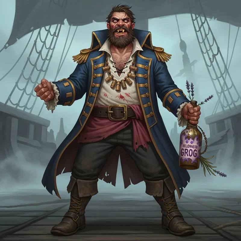 Rugged Sea Captain Portrait in Dark Fantasy