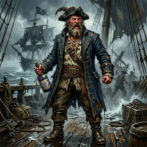 Rugged Sea Captain Portrait in Dark Fantasy