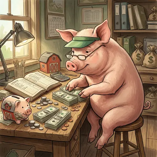 Pig Counting Money: A Fun Financial Theme
