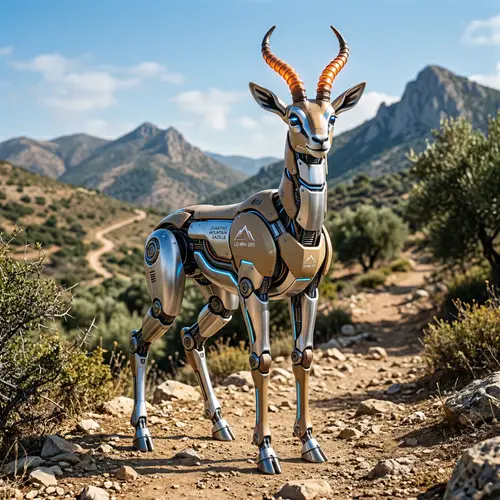 Levantine Mountain Gazelle Robot Mascot