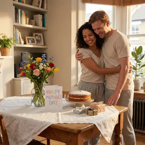 Heartwarming Mother's Day Celebration: Gifts, Flowers & Cake