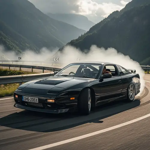 90's Nissan 180SX Drifting in the Mountains