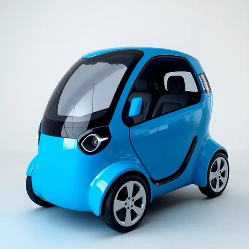 Dynamic Modern Blue Microcar: 1+2 Seater Design