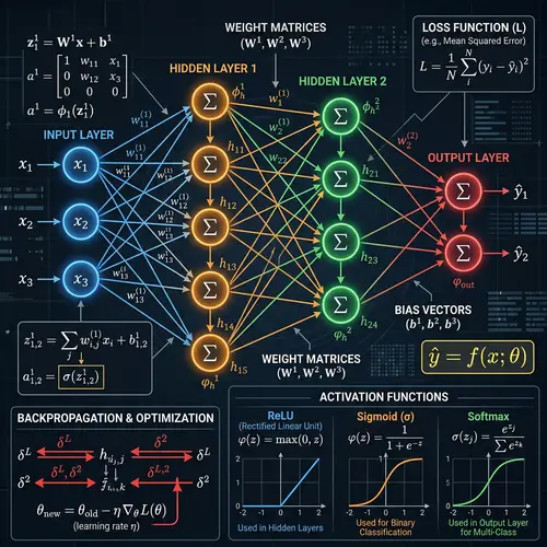 Detailed Multilayer Perceptron Neural Network Representation