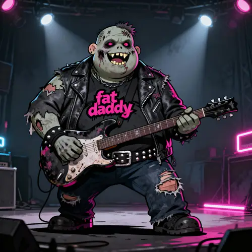 Viral Undead Rocker: Cartoon 'Fat Daddy' Band