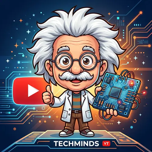 Unique Einstein Mascot with Electronic Circuit for YouTube Channel