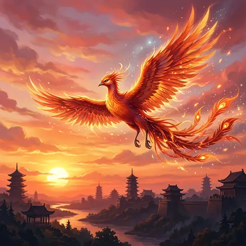 Captivating Vermilion Bird - Zhu Que in Chinese Mythology