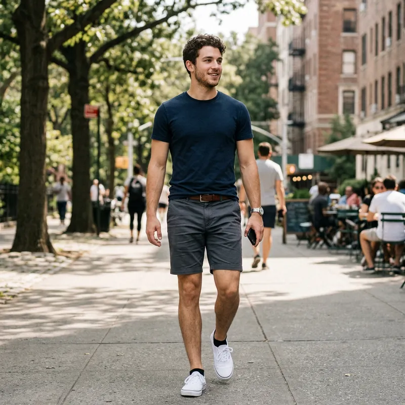 Stylish Young Man in Tight Short Shorts
