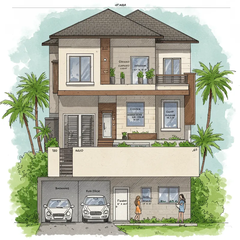 Spacious Home Layout with Motorized Gate and Balconies