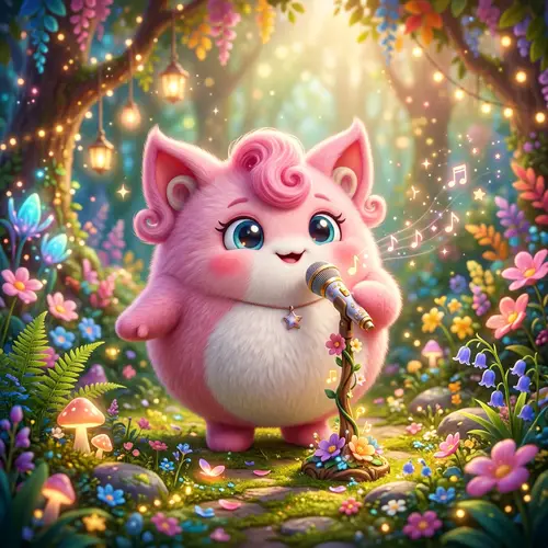 Friendly Pink Jigglypuff - Singing Lullaby Creature