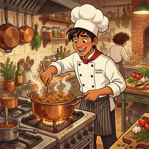 Disney-Inspired Young Chef with Bangs