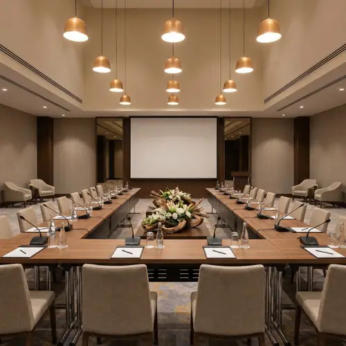 Professional U-Shape Table Layout for 18-Pax Event Screening