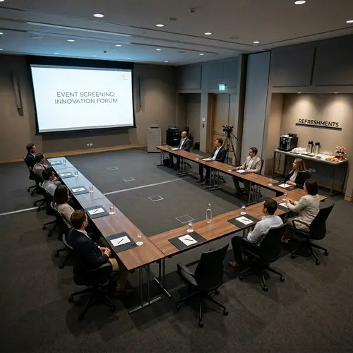 U-Shape Event Screening Layout for 18 Pax | Virtual Event Setup