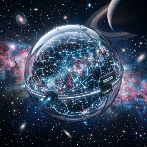 Futuristic Orb with Glowing Constellations