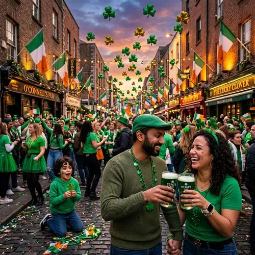 St. Patrick's Day Celebration on Decorated Street
